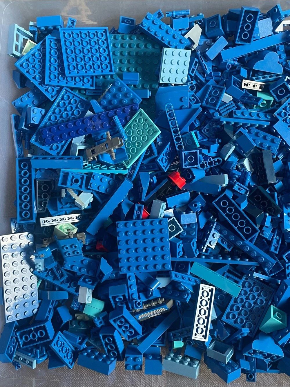 3+ Pounds Blue Lego Pieces, Assorted Pieces